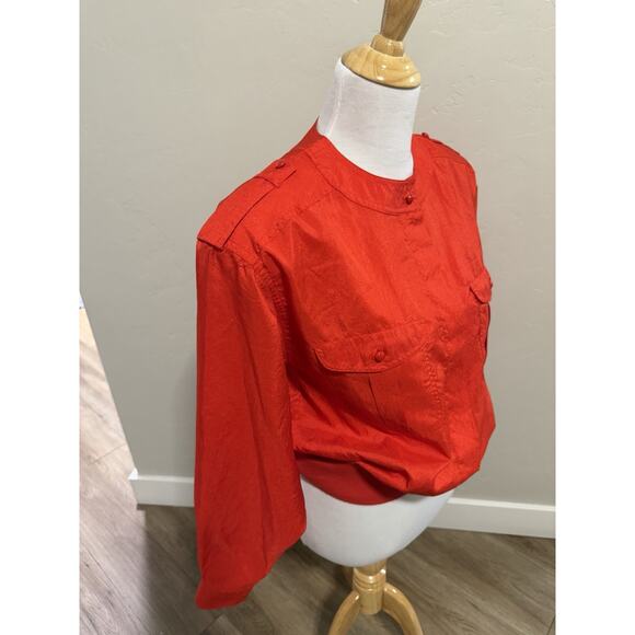 VINTAGE 90s Red Womens Joan Harper Long Sleeve Shirt Size 6 - Picture 1 of 6